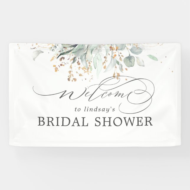Greenery Eucalyptus Bridal Shower Welcome Banner (Horizontal)