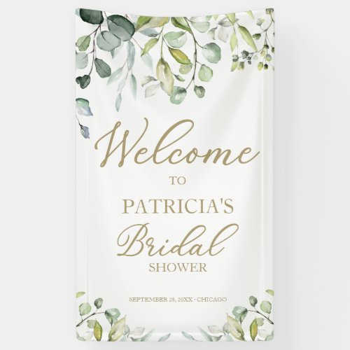 Greenery Eucalyptus Bridal Shower Welcome  Banner