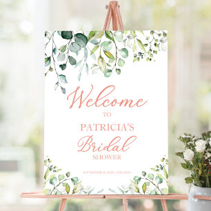 Greenery Eucalyptus Bridal Shower Welcome Foam Board