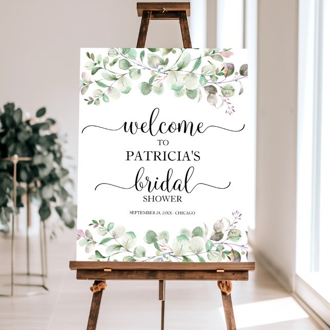 Greenery Eucalyptus Bridal Shower Welcome Foam Board (Creator Uploaded)