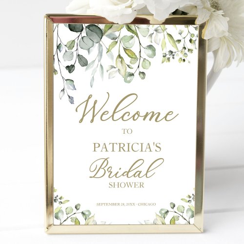 Greenery Eucalyptus Bridal Shower Welcome Invitation