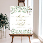 Greenery Eucalyptus Bridal Shower Welcome Sign<br><div class="desc">A greenery eucalyptus welcome sign for bridal shower. Easy to personalize with your details. Great for greenery or garden-themed bridal shower. Please get in touch with me via chat if you have questions about the artwork or need customization. PLEASE NOTE: For assistance on orders, shipping, product information, etc., contact Zazzle...</div>