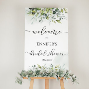 Greenery eucalyptus bridal shower welcome sign