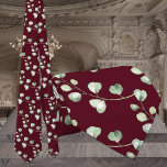 Greenery Eucalyptus Burgundy Wedding Neck Tie<br><div class="desc">Neck Ties for Tuxedo Royale by Leonbience.</div>