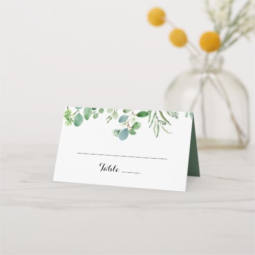 Greenery Eucalyptus Calligraphy Wedding Place Card