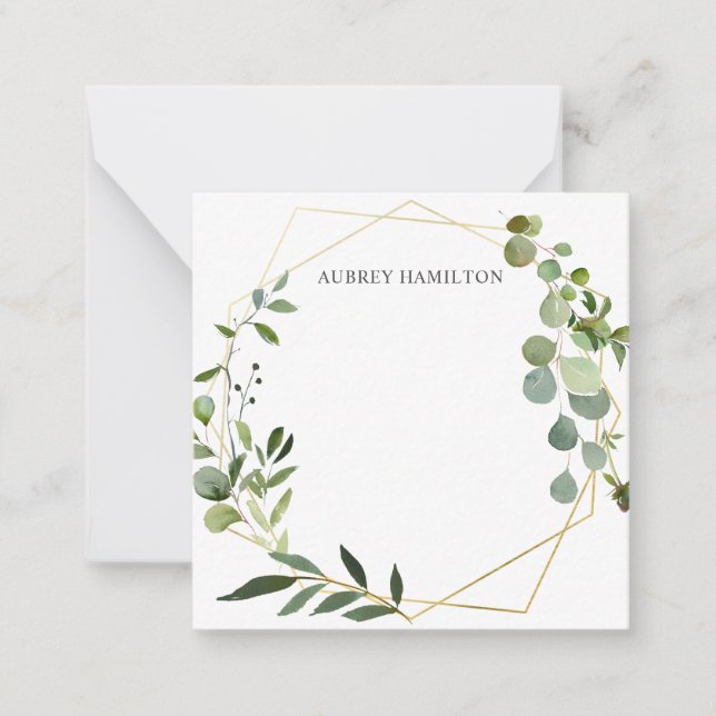 Greenery Eucalyptus Chic Note Card (Front)
