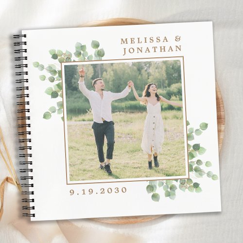 Greenery Eucalyptus Custom Photo Budget Wedding  Notebook