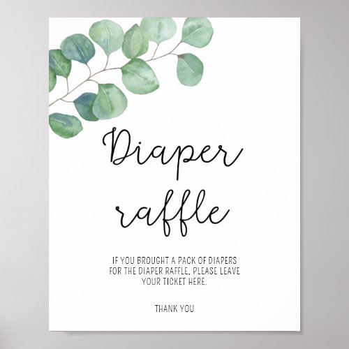 Greenery Eucalyptus _ Diaper raffle poster