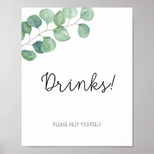Greenery Eucalyptus - Drinks Poster