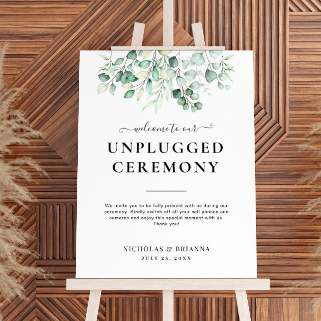 Greenery Eucalyptus Elegant Unplugged Wedding Foam Board (Creator Uploaded)
