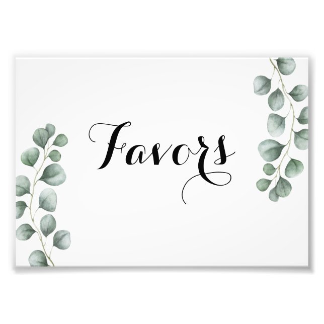 Greenery Eucalyptus Favor Sign (Front)