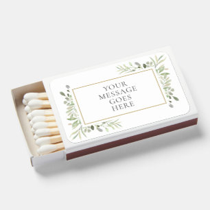 Greenery Eucalyptus Floral Custom Message Matchboxes