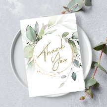 Greenery Eucalyptus Folded Thank you card
