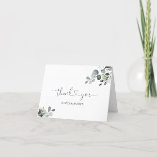 Greenery Eucalyptus Folded Thank You Card