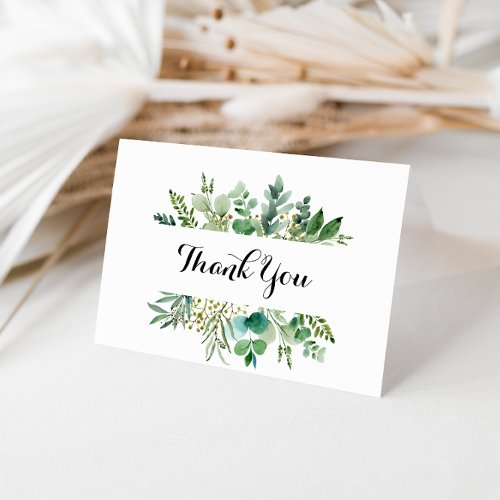 Greenery Eucalyptus Folded Wedding Thank You Card