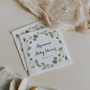 Greenery Eucalyptus Foliage Baby Shower Napkins