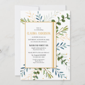Greenery Eucalyptus foliage bridal shower Invitation