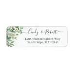 Greenery Eucalyptus Foliage Script Return Address Label<br><div class="desc">Greenery Eucalyptus Foliage Script Return Address label. 
(1) For further customization,  please click the "customize further" link and use our design tool to modify this template. 
(2) If you need help or matching items,  please contact me.</div>