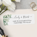 Greenery Eucalyptus Foliage Script Return Address Label<br><div class="desc">Make your envelopes stand out with this Greenery Eucalyptus Foliage Script Return Address Label. The design features a simple, yet elegant of green eucalyptus leaves, with your names written in a beautiful calligraphy font. The label is perfect for adding a touch of sophistication to your wedding invitations or other special...</div>