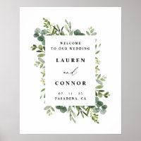 Greenery Eucalyptus Frame Wedding Entrance Sign