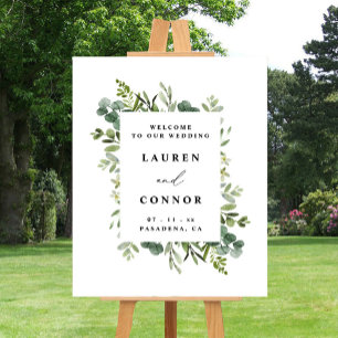 Greenery Eucalyptus Frame Wedding Welcome Sign