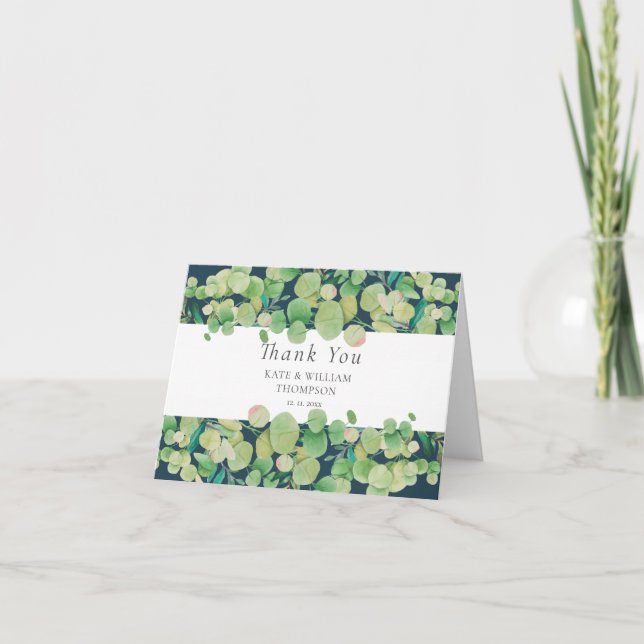 Greenery Eucalyptus Garland Wedding Card (Front)