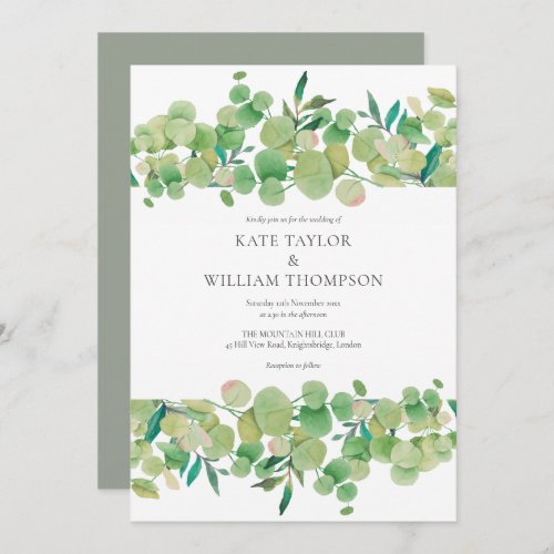 Greenery Eucalyptus Garland Wedding Invitation