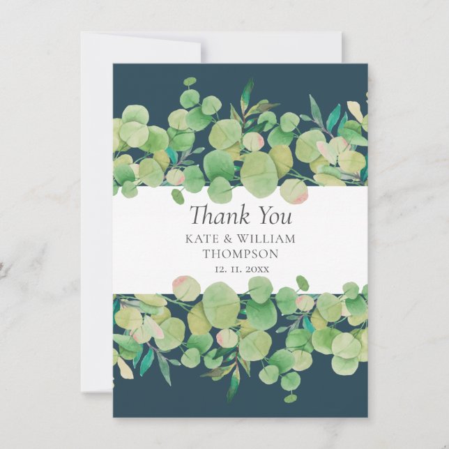 Greenery Eucalyptus Garland Wedding Thank you (Front)
