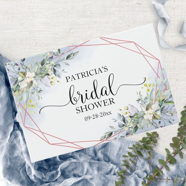 Greenery Eucalyptus Geometric Bridal Shower Guest Book (Creator Uploaded)