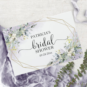 Greenery Eucalyptus Geometric Bridal Shower Guest  Book
