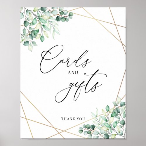 Greenery Eucalyptus Geometric Cards and Gifts Poster