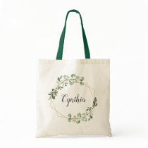 Greenery Eucalyptus Geometric Frame Bridesmaid Tote Bag Greenery Eucalyptus Geometric Frame Bridesmaid Tote Bag