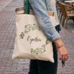 Greenery Eucalyptus Geometric Frame Bridesmaid Tote Bag<br><div class="desc">Greenery Eucalyptus Geometric Gold Frame Bridesmaid Favor Tote Bag. 
(1) For further customization,  please click the "customize further" link and use our design tool to modify this template.
(2) If you need help or matching items,  please contact me.</div>