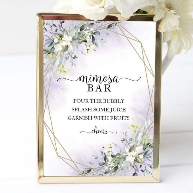 Greenery Eucalyptus Geometric Mimosa Bar Sign (Creator Uploaded)