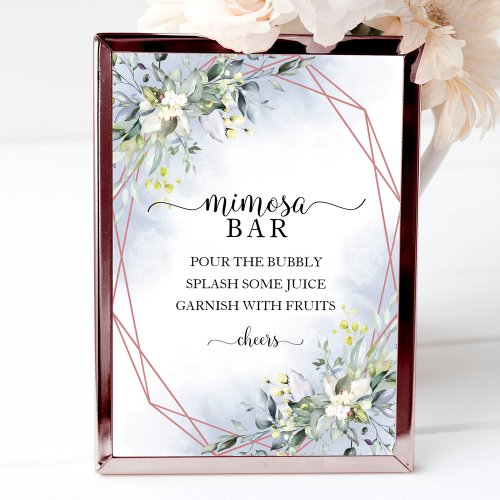 Greenery Eucalyptus Geometric Mimosa Bar Sign