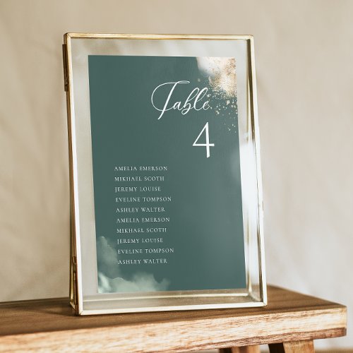 Greenery Eucalyptus Gold Foil Table Seating Card