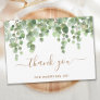 Greenery Eucalyptus Gold Script Wedding Officiant  Thank You Card
