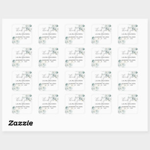 Greenery eucalyptus green floral garden square sticker