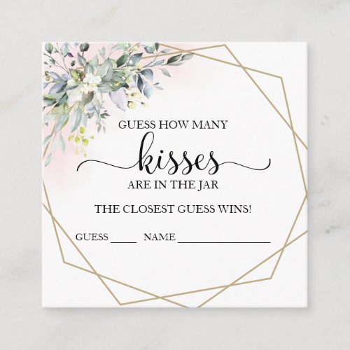 Greenery Eucalyptus Guess How Many Kisses Cards