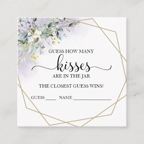 Greenery Eucalyptus Guess How Many Kisses Cards