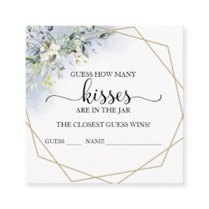 Greenery Eucalyptus Guess How Many Kisses Cards