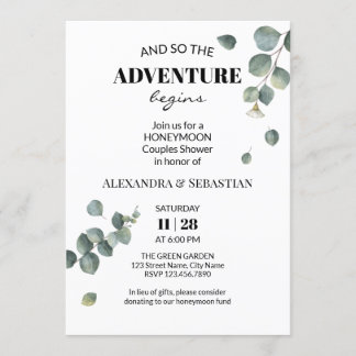 Greenery Eucalyptus Honeymoon Shower Invitation