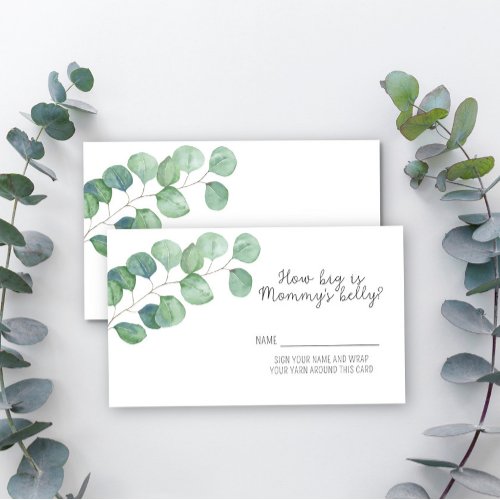 Greenery Eucalyptus _ How big is mommys belly Enclosure Card
