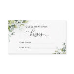 Greenery eucalyptus how many kisses bridal game enclosure card Greenery eucalyptus how many kisses bridal game enclosure card