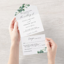  Greenery Eucalyptus in white script wedding