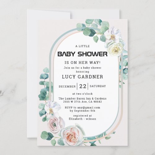 Greenery Eucalyptus It's a Girl Baby Shower