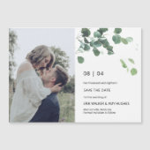 Greenery Eucalyptus Leaf Mod Font Save the Date (Front)