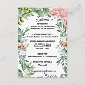 Greenery Eucalyptus Leave Floral Wedding Enclosure Card