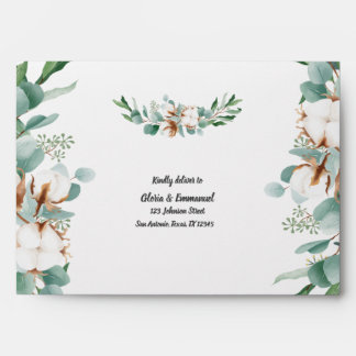 Greenery Eucalyptus Leave Floral Wedding Envelope