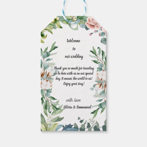 Greenery Eucalyptus Leave Floral Wedding  Gift Tags
